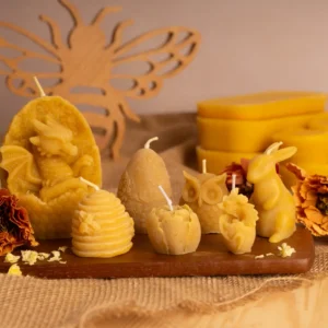 ensemble de bougie en cire d'abeille
