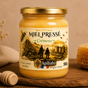 pot 500g de miel crémeux pressé